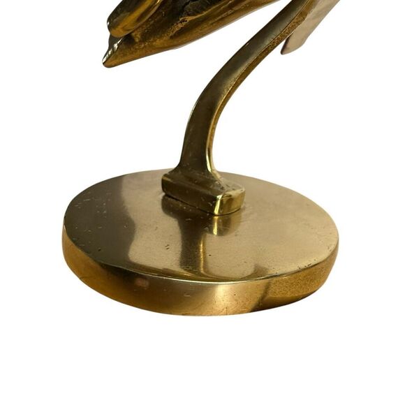 Vintage Brass Boeing 727 Airplane Figurine Mounted on Round Base Home Office - Picture 5 of 5